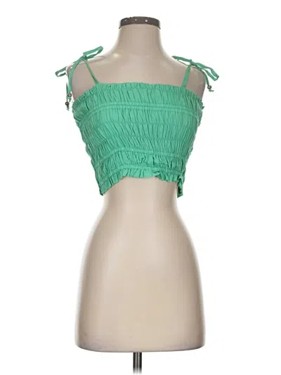 Pre-owned Elan Tube Top Green Strapless Neckline Tops