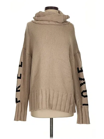 Pre-owned Elan Turtleneck Sweater In Tan