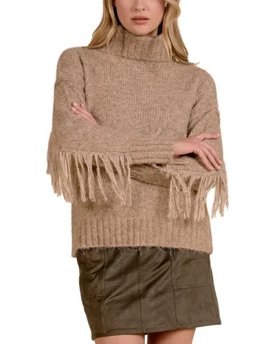 Elan Turtleneck Wool-blend Sweater In Brown