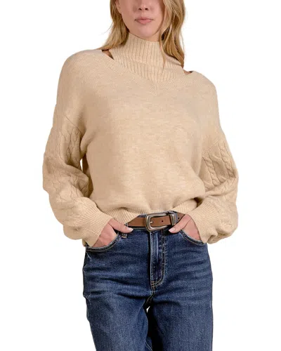 Elan Turtleneck Wool-blend Sweater In Neutral
