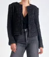 Elan Structured Tweed Jacket In Black/silver