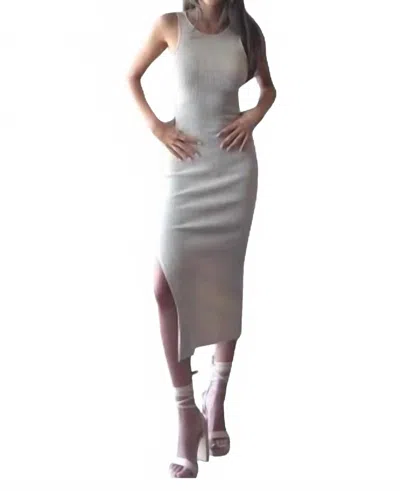 Elan Twist Back Cut Out Maxi Dress In Sand In Gray