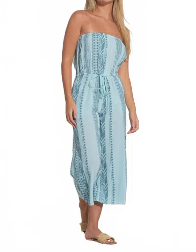 Elan Two Tone Strapless Jumper Romper In Blue