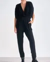 Elan V-neck Jumpsuit In Black In Black