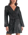 Elan Sparkle Dolman Sleeve Dress In Black In Black