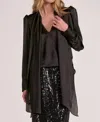 Elan V-neck Scarf Top In Black In Black