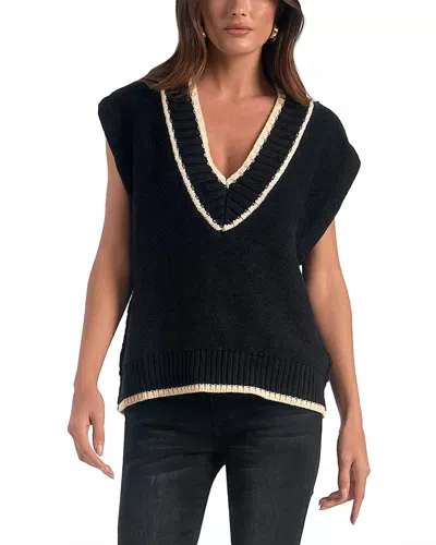 Elan V Neck Sweater Vest In Black