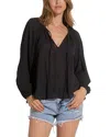 Elan V Neck Swim Cover-up Top In Black