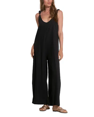 Elan V Neck Tank Jumpsuit In Black