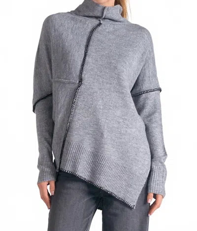 Elan Vanilla Turtleneck Sweater In Heather Grey In Gray