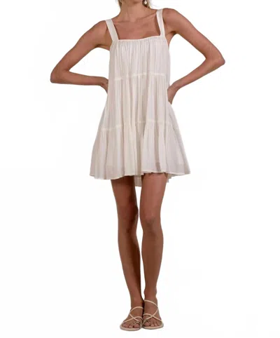Elan Vaura Piper Tiered Mini Dress In White