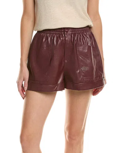 Elan Vegan Leather Short In Burgundy