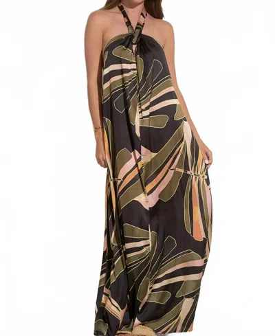 ELAN VERONICA HALTER MAXI DRESS IN BLACK