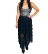 Elan Veronica Top In Black/silver In Multi