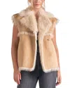 Elan Eloise Faux Fur Vest In Tan