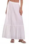 Elan Vira Maxi Skirt In White In Pink