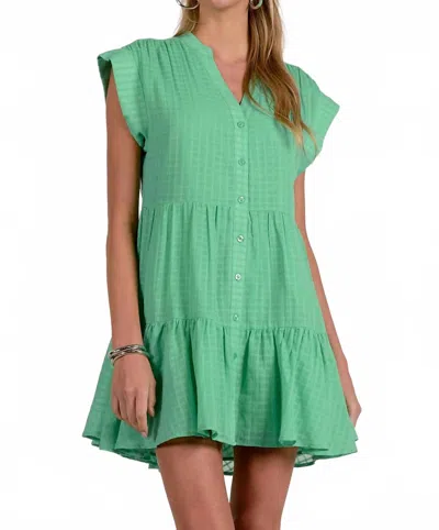 Elan V-neck Mini Dress In Green