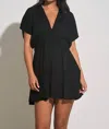 Elan Vneck Ruffle Dress In Black In Black