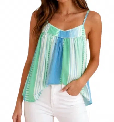 Elan Water Color Tank Top In Blue Green In Multi