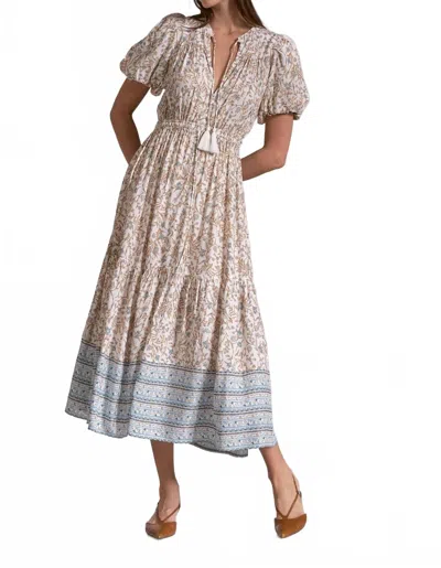 Elan Whimsey Maxi Dress In Beige In Multi