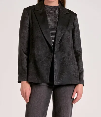 Elan Wide Lapel Blazer In Black