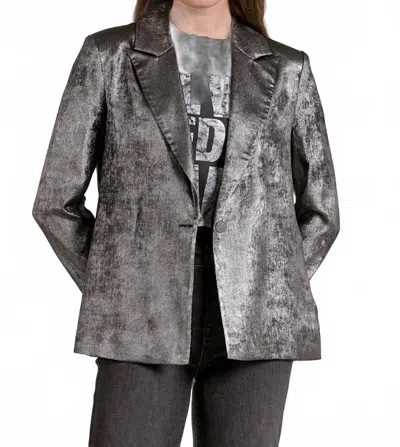 Elan Wide Lapel Blazer In Silver In Gray