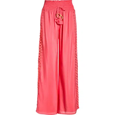 Elan Wide Leg Cover-up Pants In Pink