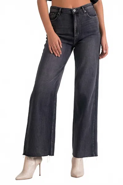 Elan Wide Leg Jeans In Black Wash