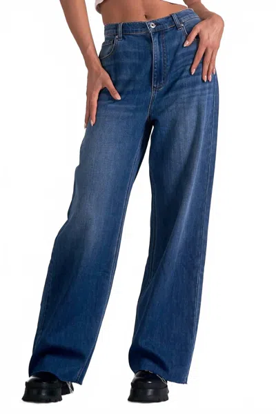 Elan Wide Leg Jeans In Blue Wash In Multi
