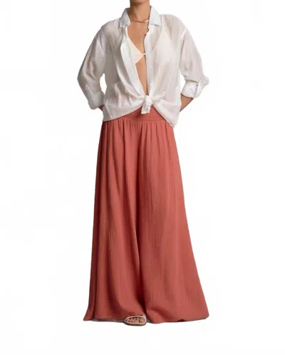 Elan Wide Leg Palazzo Pants In Cayenne In Red