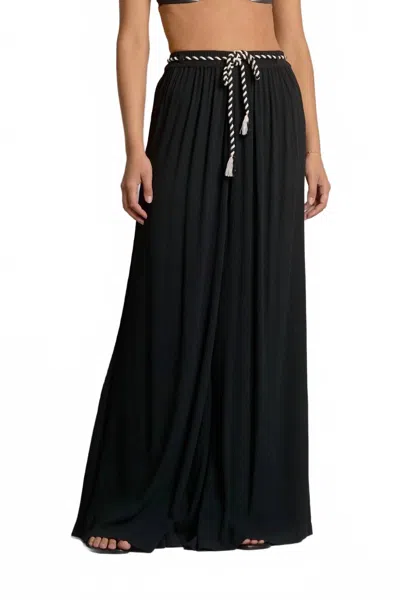 Elan Wide Leg Resort Pants In Black