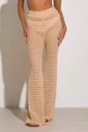 Elan Just Beachy Crochet Pant In Beige