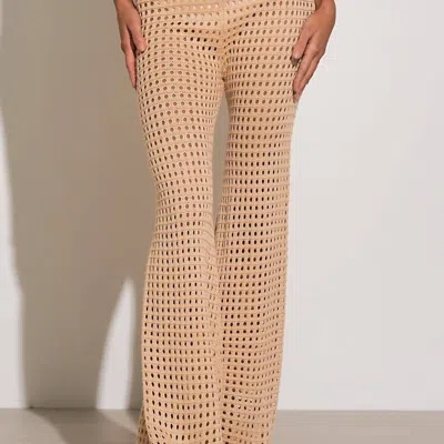 Elan Just Beachy Crochet Pant In Brown