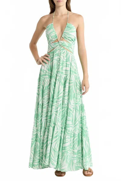Elan Women's Bali Cut Out Maxi Dress In Green In Multi