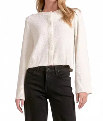 Elan Women's Carla Textured Cardigan In Off White In Neutral