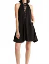 Elan Button Front Cotton Cover-up Minidress In Black