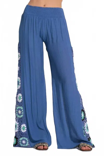 ELAN WOMEN'S CROCHET RESORT PANTS IN BLUE