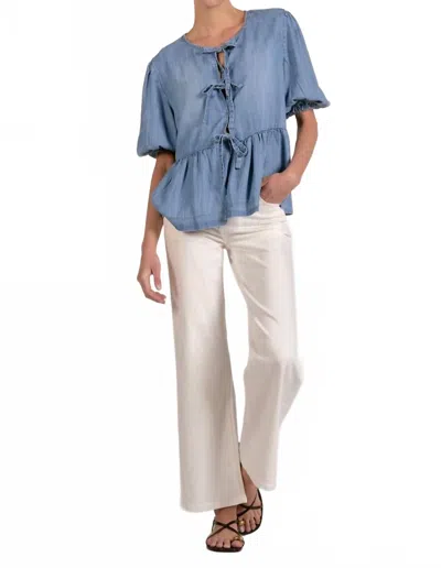 Elan Women's Denim Daydream Top In Blue