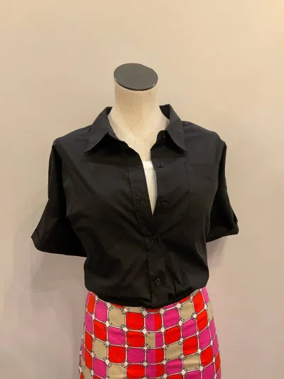 Elan Women's Ellie Button Front Top In Black