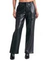 Elan Women's Faux-leather Cargo Pants In Black