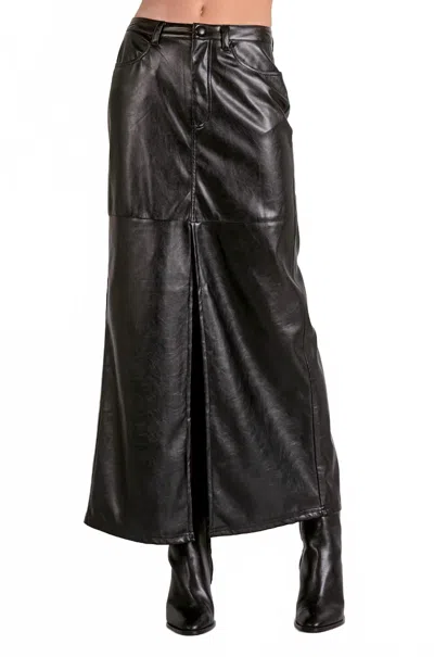 Elan Women's Faux Leather Maxi Skirt In Black