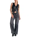 Elan Leather Lala Vest In Black In Black