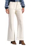 Elan Wide Leg Jeans In White In Neutral