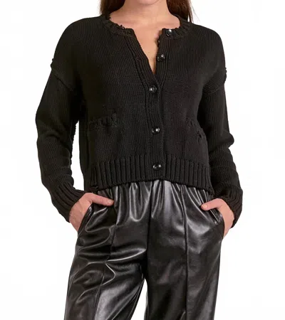 Elan Women's Kaiden Knit Cardigan In Black