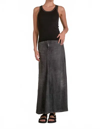 Elan Women's Lara Contrast Knit Tank Top In Black In Gray