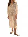 Elan Women's Maldives Kaftan Cover Up In Natural In Brown