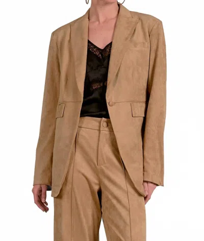 ELAN WOMEN'S MICROSUEDE BLAZER IN BEIGE