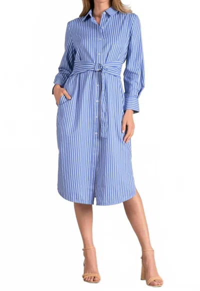 Elan Women's Midi Dress In Blue Stripe