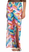 Elan Women's Pant With Front Slit In Multi In Multi