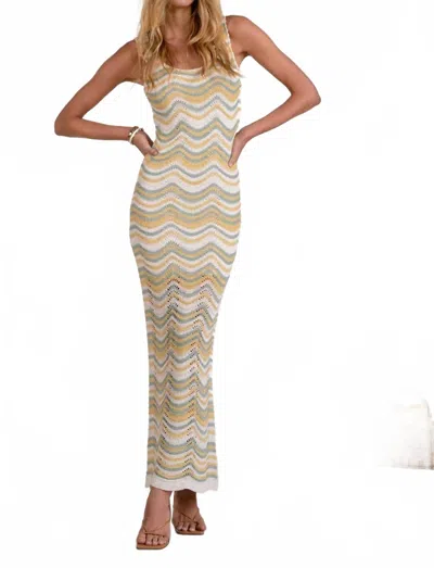 Elan Women's Scalloped Detailed Maxi Dress In White Multi